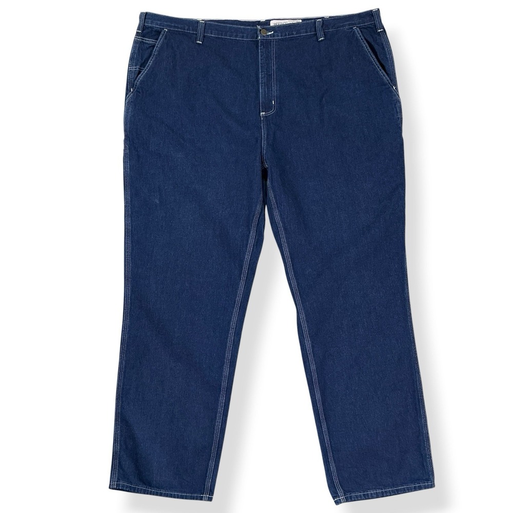 Carhartt Jeans Men 48x32 Blue Straight Leg Carpenter‎ Denim Workwear